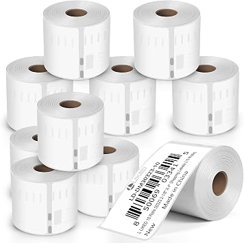 L LIKED 10 Rolls Compatible DYMO 30323 2-1/8" x4" Thermal Shipping & Name Tag Labels, Compatible with Rollo, Zebra, Jadens, Nelko, Munbyn, Phomemo Desktop Printers 2200 Labels