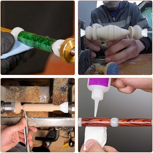 Miniatura 6 de PAGOW Paquete de 20 bujes para bolígrafo, bujes antiadherentes blancos para torneado de bolígrafo CA (0.43 pulgadas 0.433 in de altura, 0.55 nch