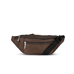 Viras BELTO Waist Bag for Men & Women (2.1L) | Water Resistant Waist Pack with 2 Zippered Compartments Adjustable Strap,Multipurpose Fanny Pack for Travel, Hiking, Cycling, Running, Daily Use (Coffee)