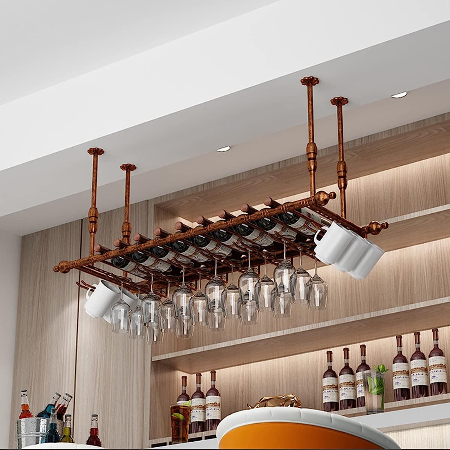 Support de plafond pour casier à vin étagère suspendue bouteille cuisine