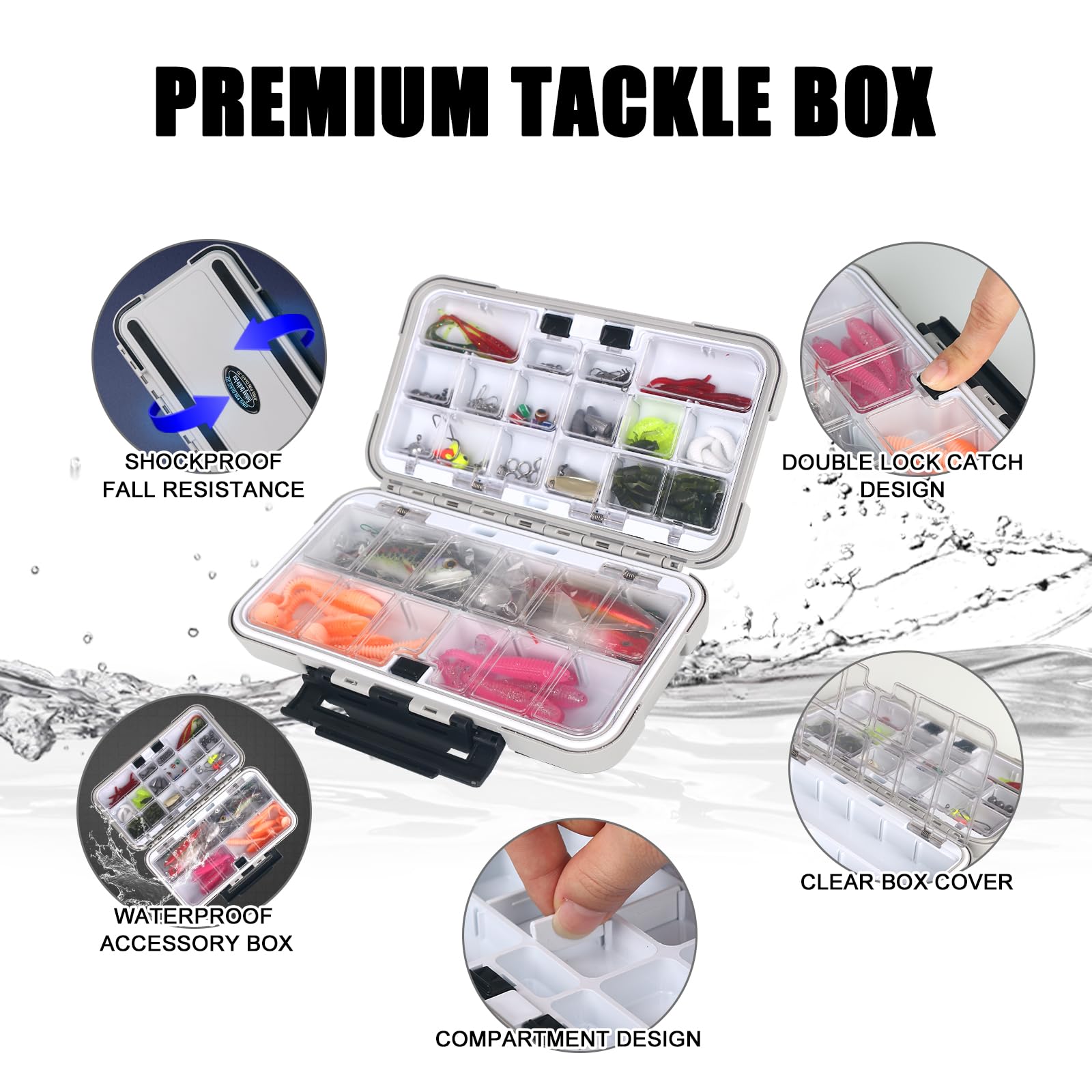 Kit De Pêche 137 Pièces – Leurres, Cuillères, Hameçons, Boîte De Rangement – Neuf