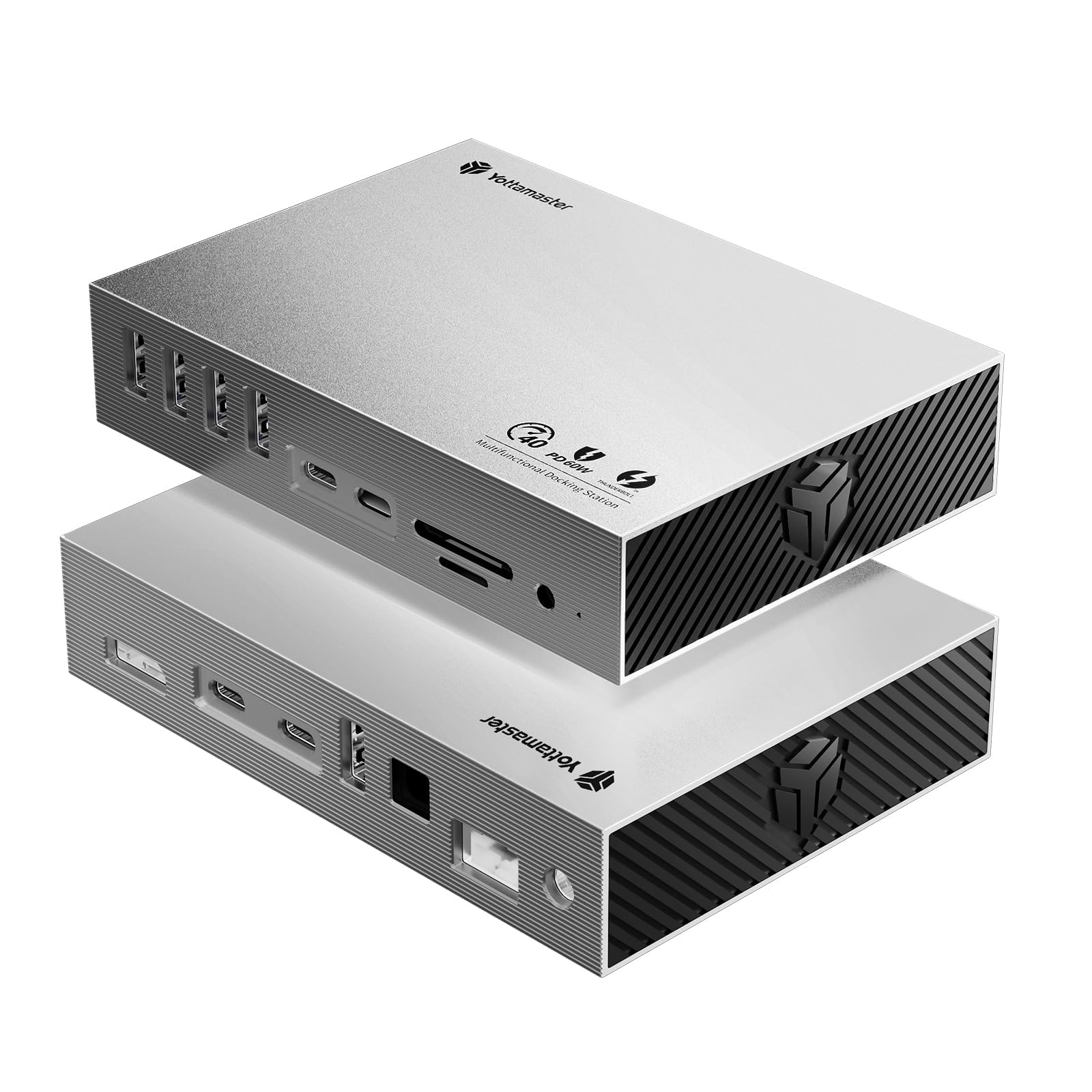 Yottamaster USB 4 Dock Compatible with Thunderbolt 3/4, 15 in 1 USB C Docking Station Dual Monitor for Laptop, DisplayPort, 60W Laptop Charging, S/