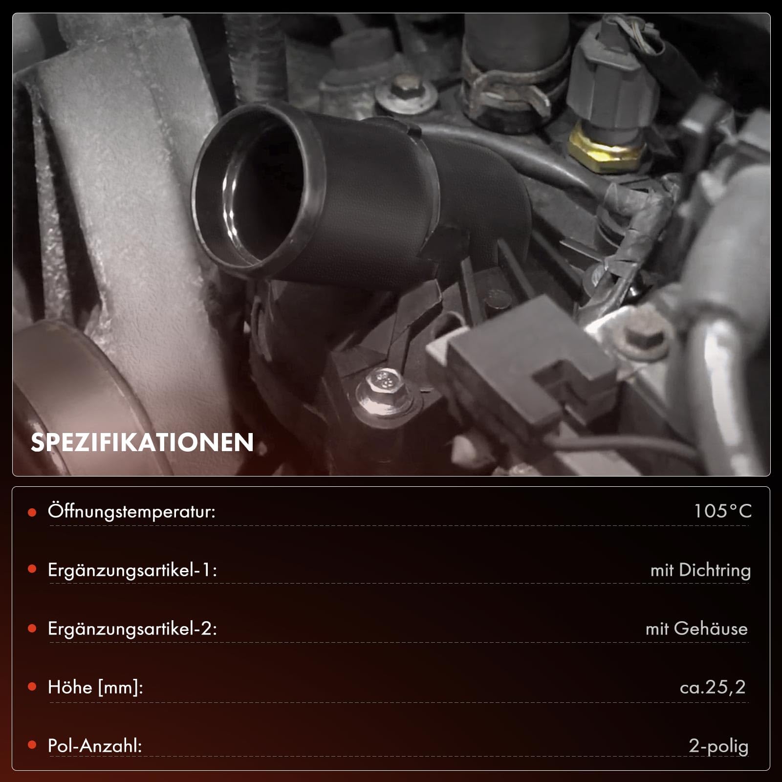 Frankberg Termostato del liquido di raffreddamento con sensore 06A121111 | Compatibile con: Golf IV Variante 1J5, T.o.u.r.a.n 1T1 1T2, A3 8P1, Golf Plus 521 5M1, P.a.s.s.a.t 3C2, Polo Variant 6V5