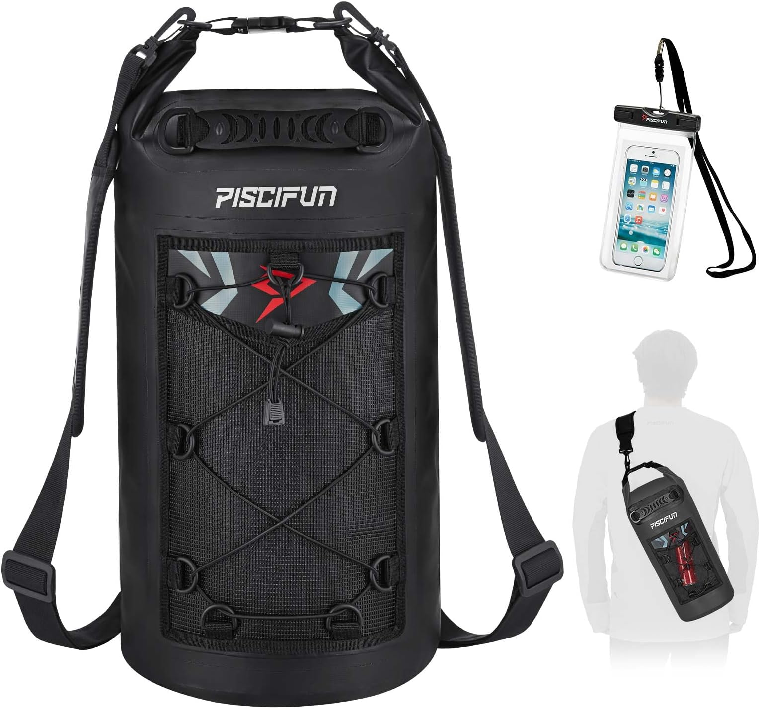 Dry Bag, Waterproof Floating Backpack 10L/20L/30L/40L with Waterproof Phone Case for Boating, Kayaking, Fishing