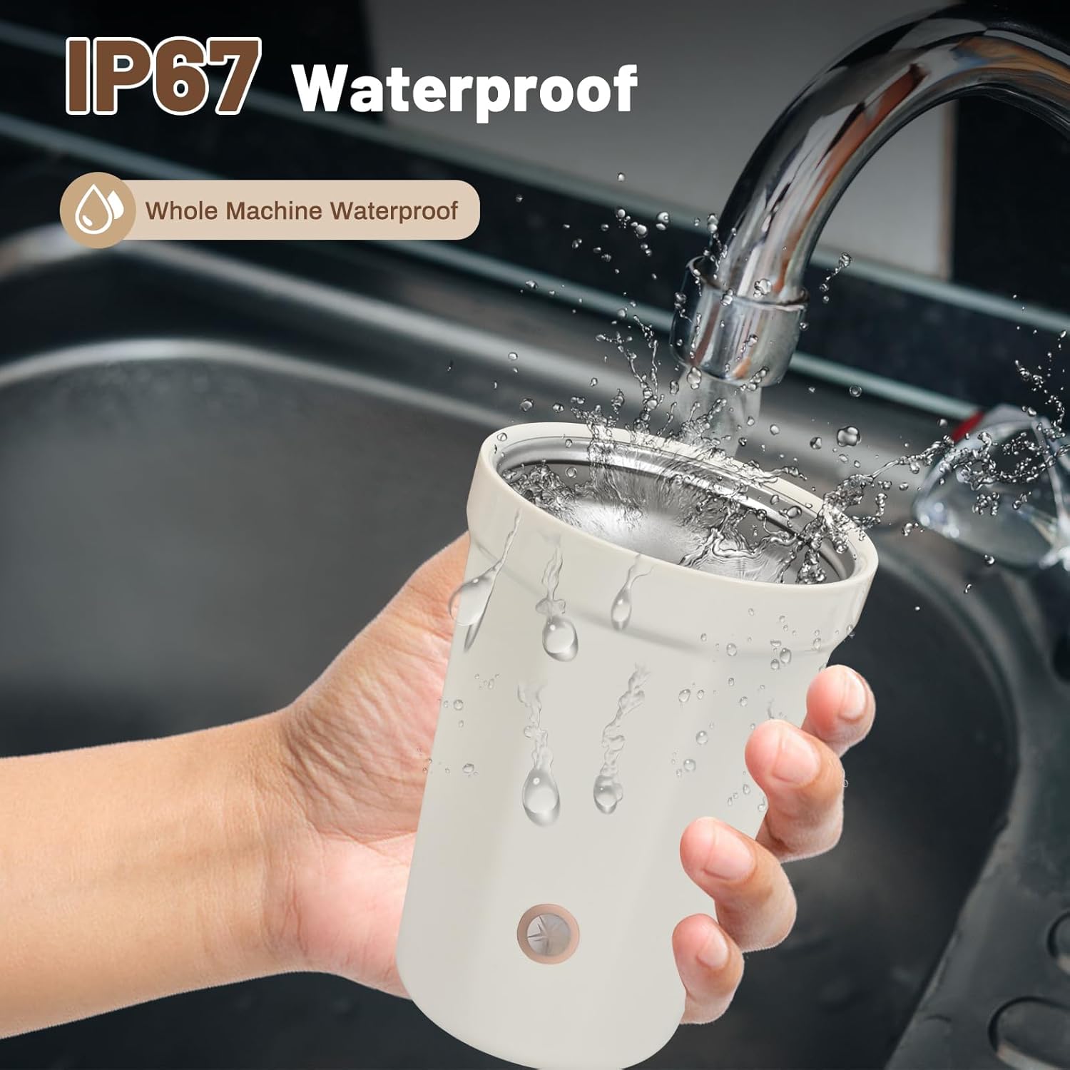 Self Stirring Mug, 316 Stainless Steel, 12oz | Auto Mixing, 20s Auto-Stop, Ideal for Office & Travel(Cream) - Image 7