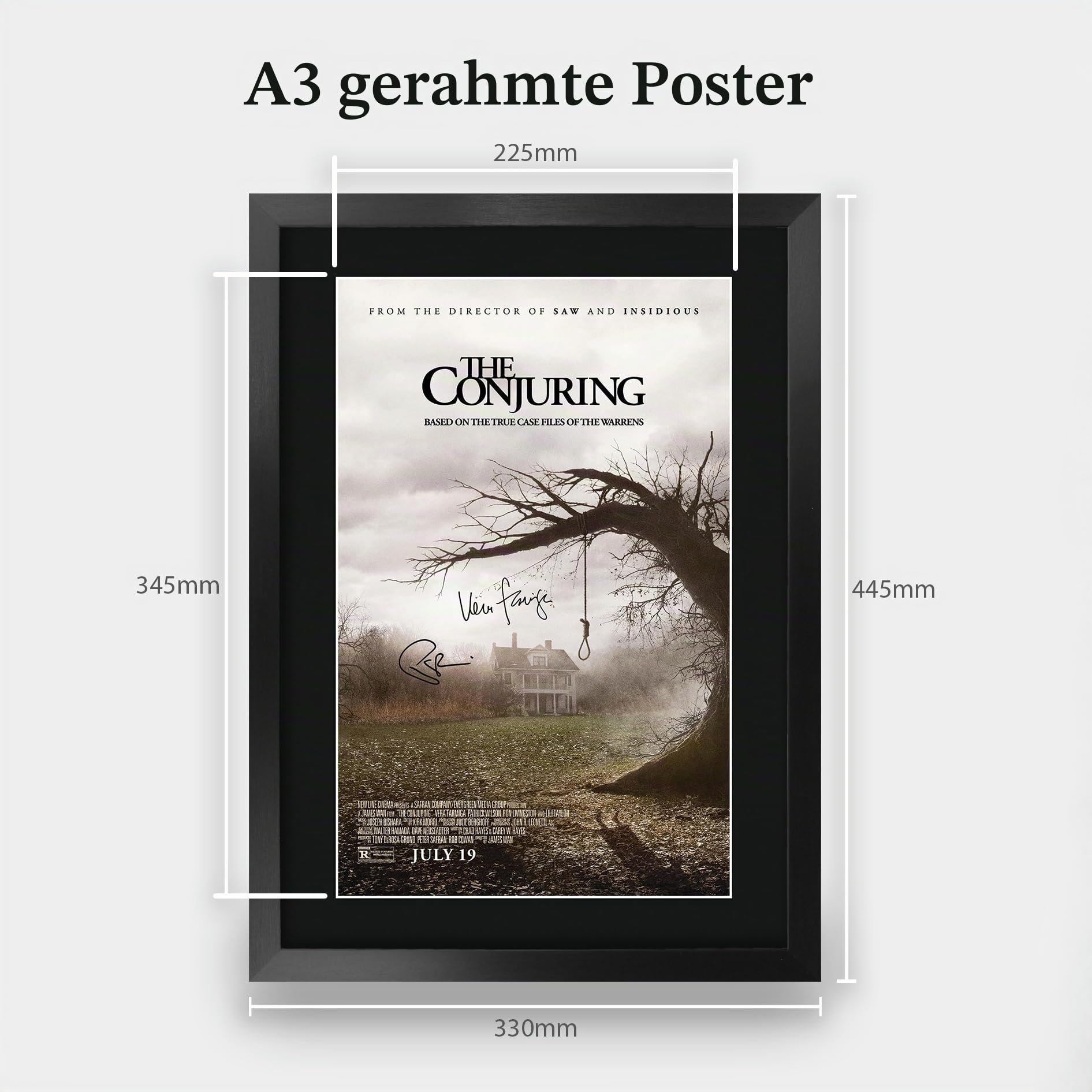HWC Trading FR A3 The Conjuring (2013) Geschenke Geduckter Poster Signiertes Autogramm Foto für Fans von Film Memorabilien - A3 Gerahmt