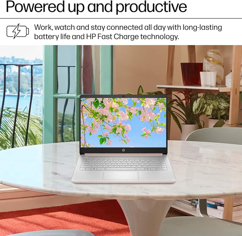 HP 14" HD Student Business Laptop, Intel Quad-Core N150, 8GB RAM, 128GB eMMC, 1 Year Office 365, Slim Design, Webcam, HDMI, Bluetooth, WiFi, Win 11 Pro, Rose Gold image 7
