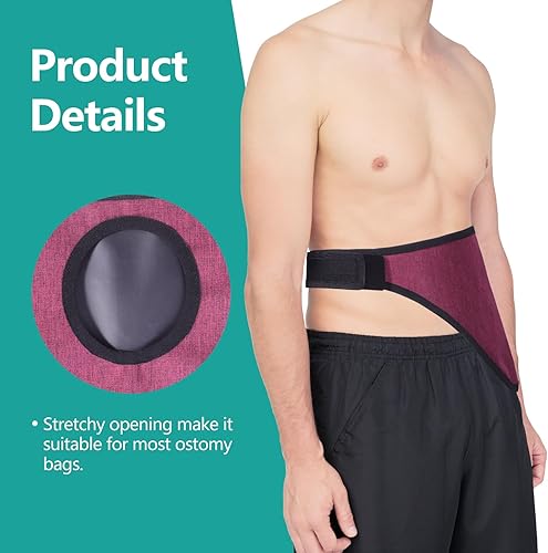 Miniatura 5 de Cinturón de soporte para ostomía, suministros de ostomía, cinturón sigiloso para bolsa de ostomía, bolsillo interior para guardar la bolsa de