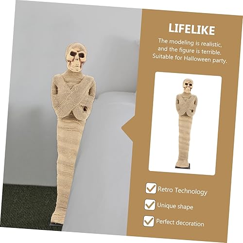 Miniatura 4 de IMIKEYA Estatua de cadáver Tutankamón, 1 unidad, momia de Halloween, cuerpo humano, tela del antiguo Egipto, adorno de Halloween para decoración del