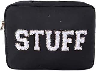 SkyTen - Bolsa de maquillaje con letras de ch...