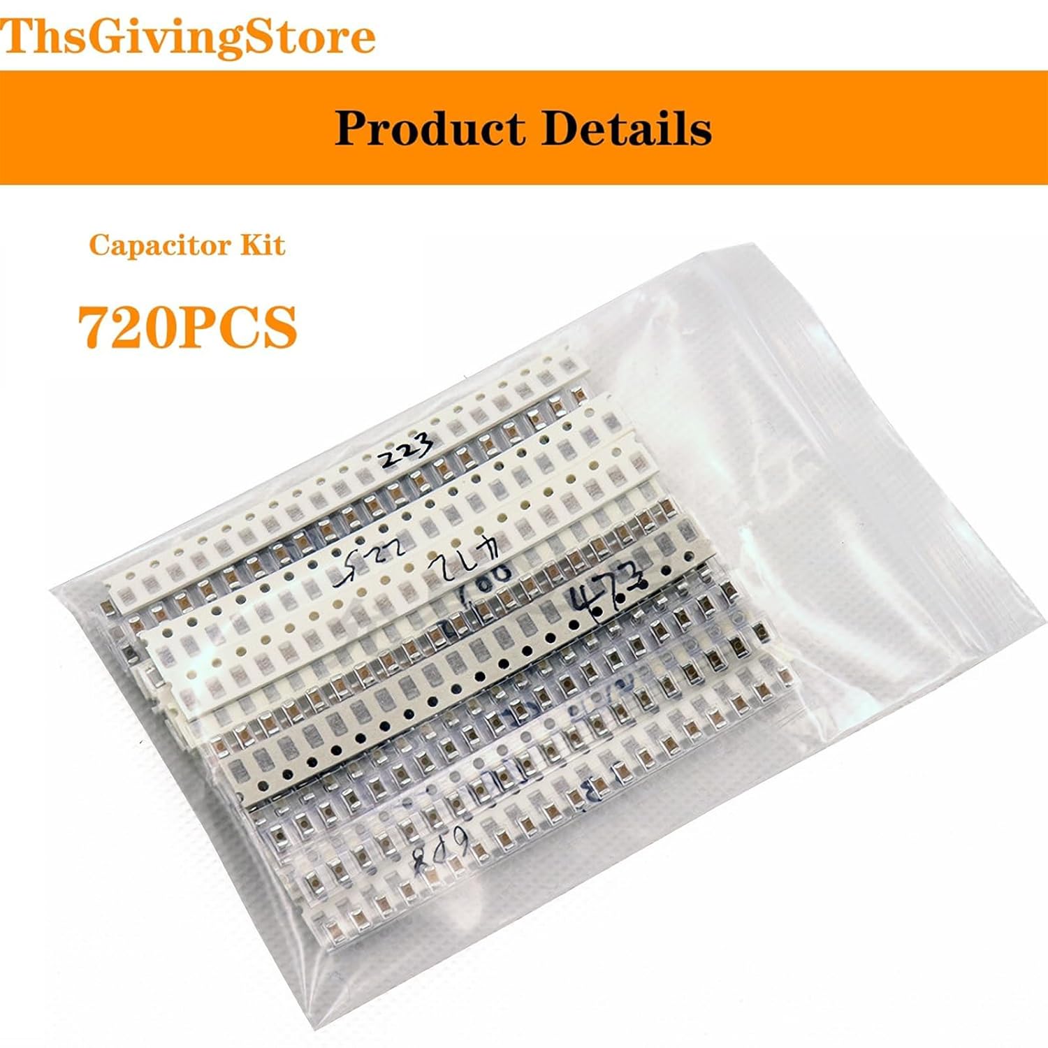 1206 SMD Capacitor Assorted Kit, 720pcs 36values x 20pcs 1pF-10uF SMD Micro Capacitor Samples Kit, Ceramic Chip Capacitors Electronic Components