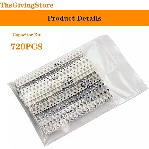Miniatura 3 de Kit surtido de condensadores SMD 1206, 720pcs 36values x 20pcs 1pF-10uF SMD Micro condensador Muestras Kit, componentes electrónicos de