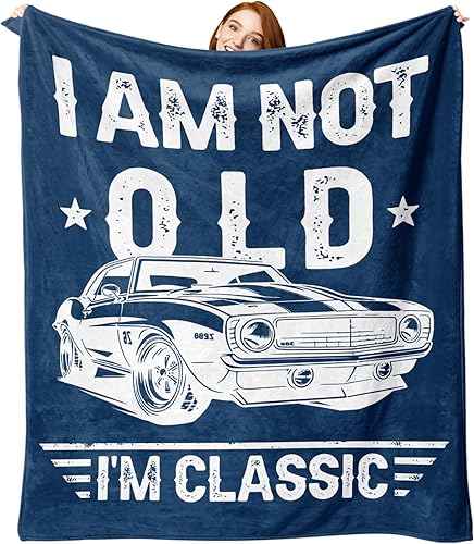 Zzkol I am Not Old I'm Classic Vintage Car Gifts for Men Flannel Throw Blanket, 
