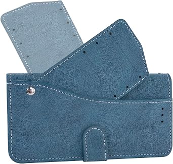 Asuwish Compatible with Samsung Galaxy S6 Wallet Case and Tempered Glass Screen Protector Flip Card Holder Stand Cell Accessories Phone Cover for Glaxay S 6 Gaxaly 6s Galaxies GS6 SM-G920V G920A Blue