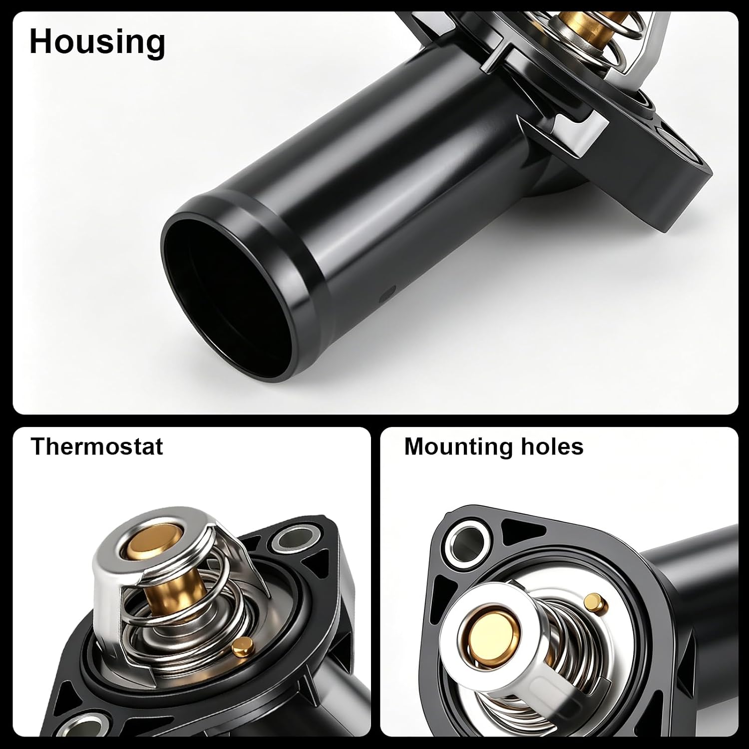 Thermostat Housing Compatible with Jeep Wrangler JK 2007 2008 2009 2010 2011 V6 3.8L,Engine Coolant Thermostat Housing Assembly Replace for# 4666149AA