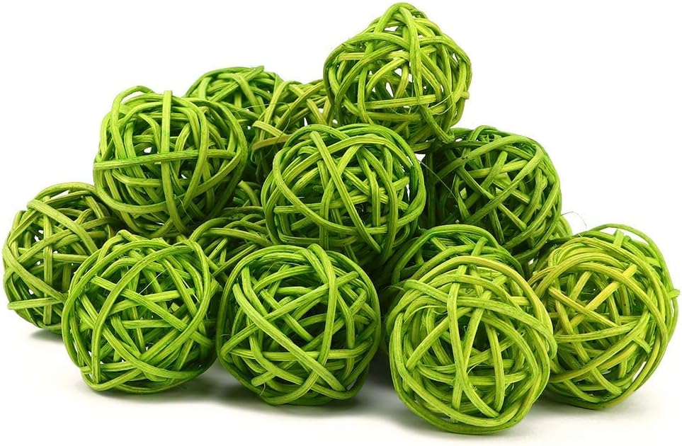 20Pcs Wicker Rattan Balls,3cm 1.18in Decorative Orbs Spheres Rattan Balls Vase Fillers Ornaments for DIY Craft Party Wedding Table Decoration