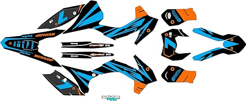 Kalair GFX Graphics Kit for KTM 200XC-W,250XC-W,300XC-W,450XC-W AND 500XC-W (2016) Bold Series Orange-cyan 21 Mil - Dirt pit bike motorcycle