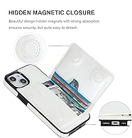 Vista 6 de KIHUWEY Funda compatible con iPhone 14, tarjetero de cuero de primera calidad, cierre magnético oculto, duradero, a prueba de golpes, para iPhone 14