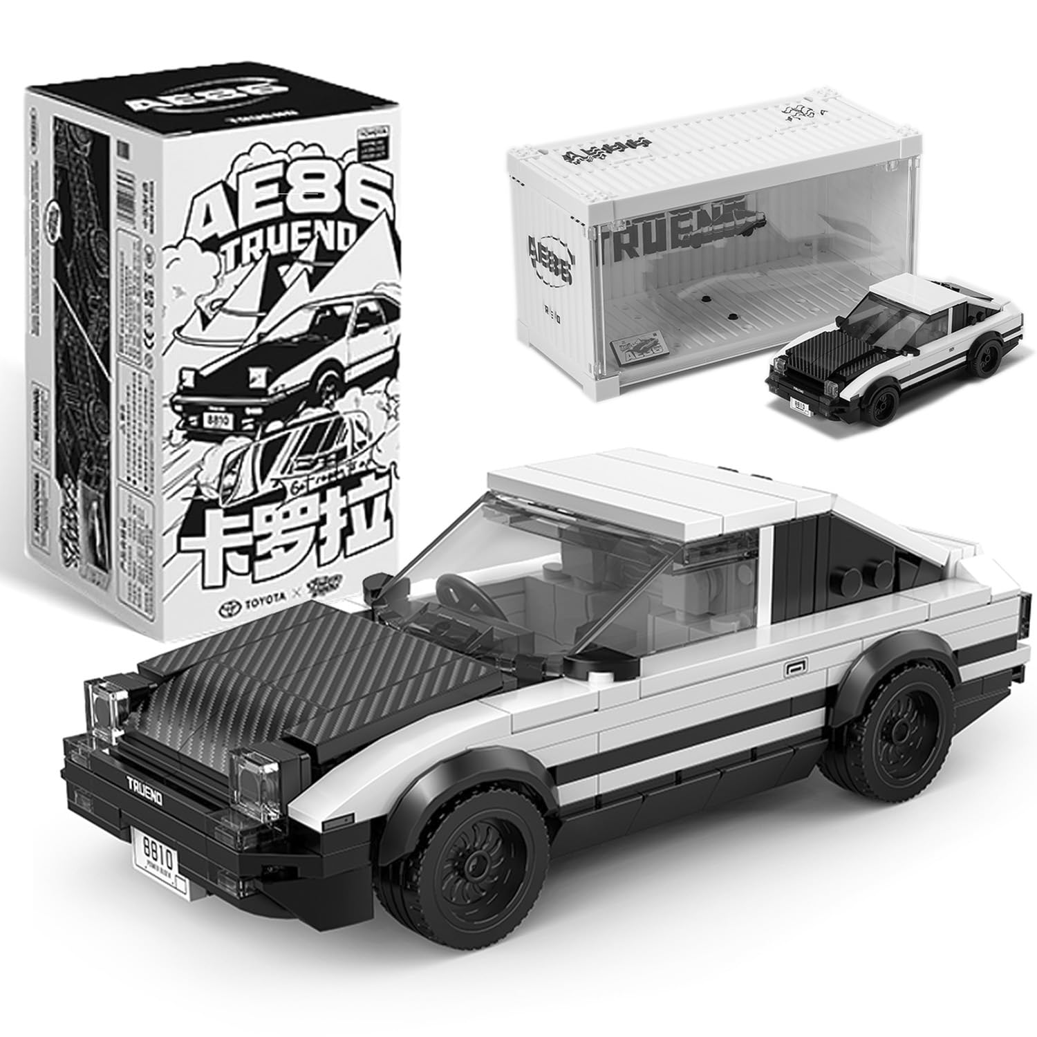 AE86 Trueno Car Building Kit, 327PCS Sports Car Model with Display Case, 1:24 Scale, Officially Licensed Classic JDM Building Toy, Compatible with Speed Champions, for Kids & Adult Collectors (AE86)