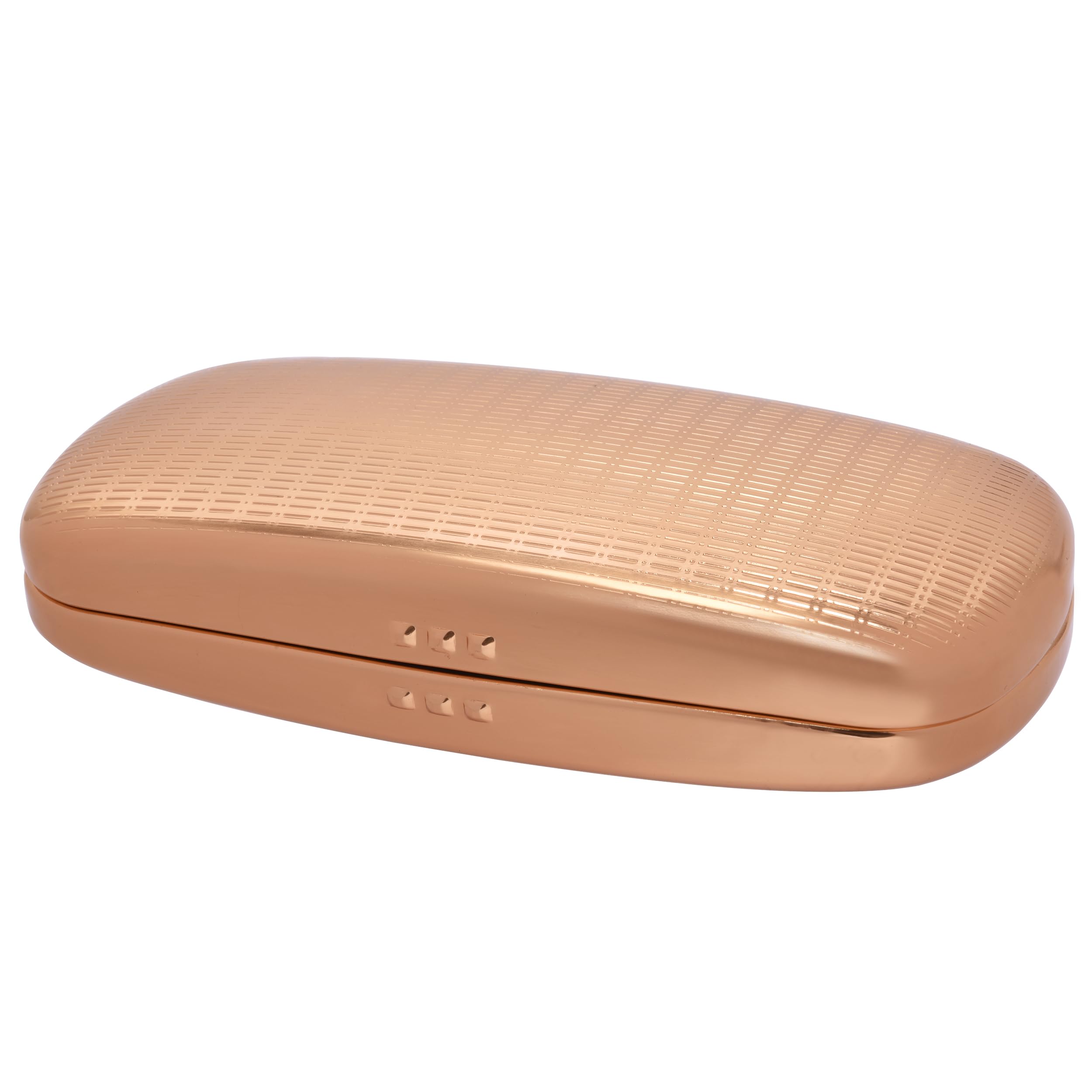 Philley Men's Gold Sunglasses Case Striped Aluminum Hard Shell Metal Spectacles Box Eyeglasses Case For Wo & (Gold)