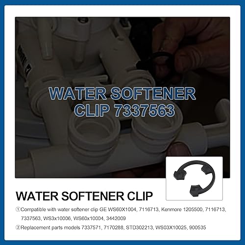 Miniatura 4 de Clip de suavizante de agua de 34 pulgadas 7116713 para Kenmore, kit de piezas de suavizador de agua GE Sears 7337563 y 7337571 (4paquete)