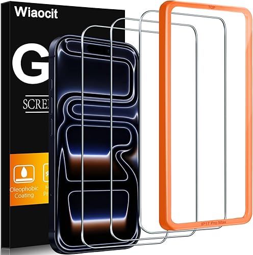 Miniatura 8 de Wiaocit Paquete de 3 protectores de pantalla de vidrio templado para iPhone Air, dureza 9H, sin burbujas, compatible con fundas