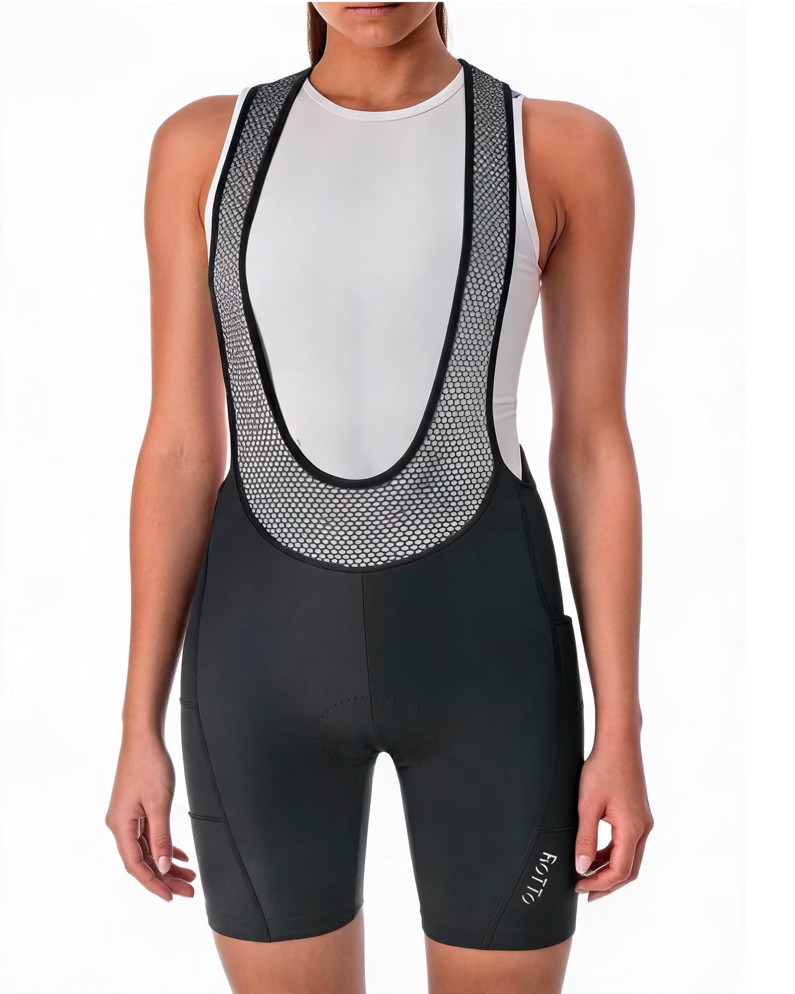 ROTTO Culote Ciclismo Mujer con Tirantes Acolchado con Espuma y Gel para Montar en Bicicleta Transpirable y Muy Elástico