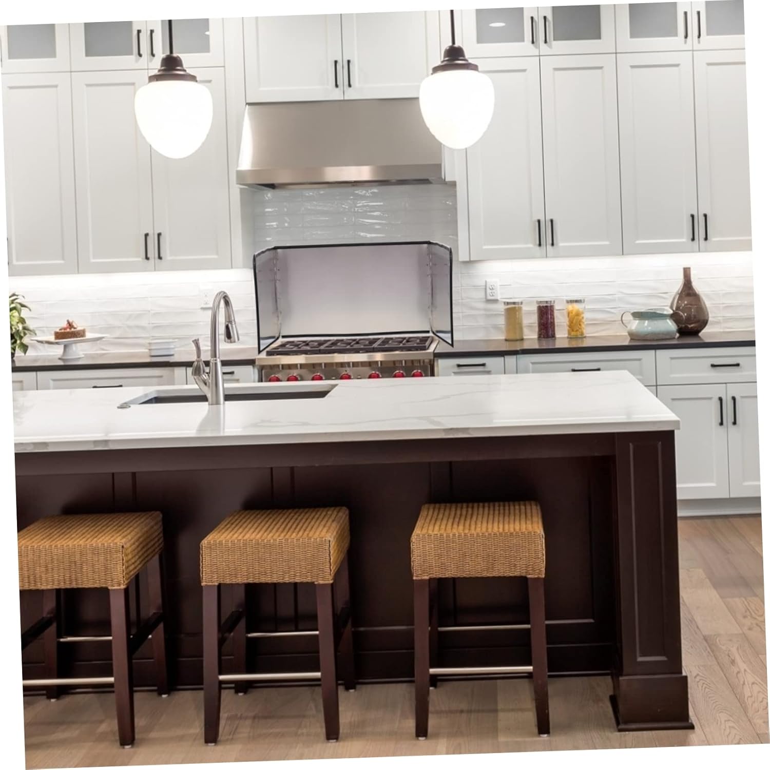 Alipis Stainless Steel Oil-splash Guard Protective Board for Cooking Heat-resistant Kitchen Supply Easy to Clean Space-saving Design