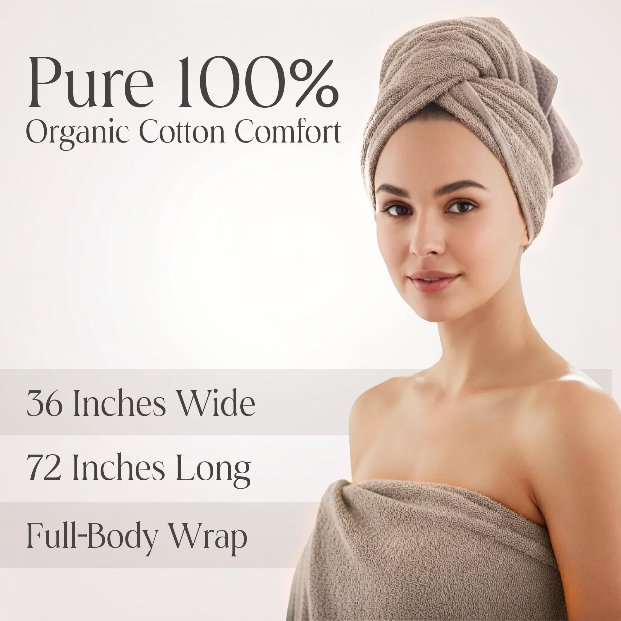 Delilah Home 100% organiczne ręczniki kąpielowe | Grube, ultramiękkie i chłonne ręczniki z tureckiej bawełny | Bezkompromisowa jakość i trwałość | Ekologiczne i wegańskie | 91 x 183 cm | opakowanie 1 szt., naturalne