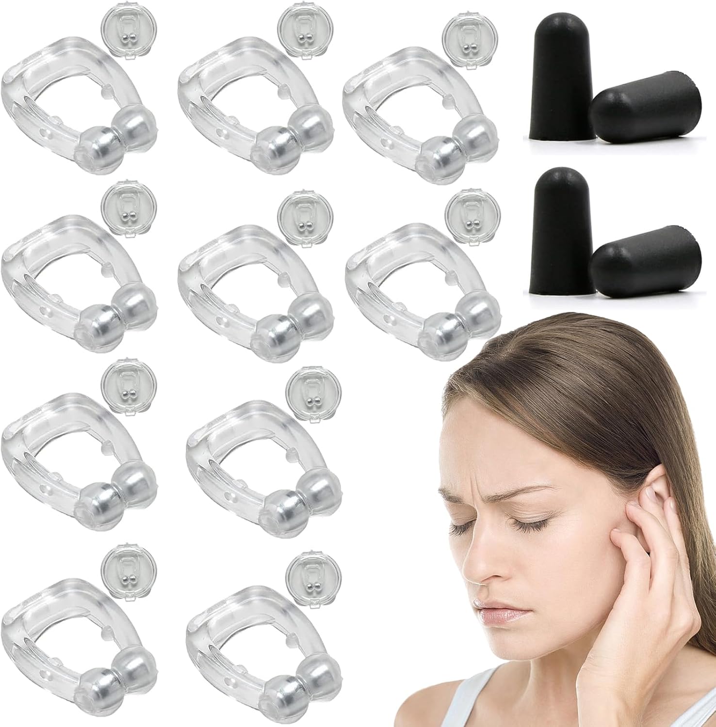 Tinnitus Relief for Ringing Ears, Acupeace Tinnitus Relief Device, Acupeace Anti Tinnitus Relief Ear Clip, Device for Stop Ear Ringing (5Pairs)