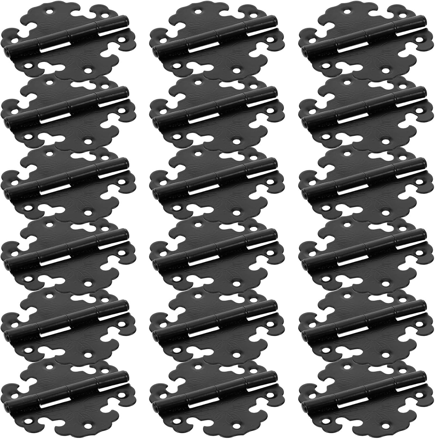 20pcs Antique Iron Hinges Black Retro Cabinet Door Hinges for Wooden Jewelry Chest Box and Kitchen Cabinets Furniture Metal
