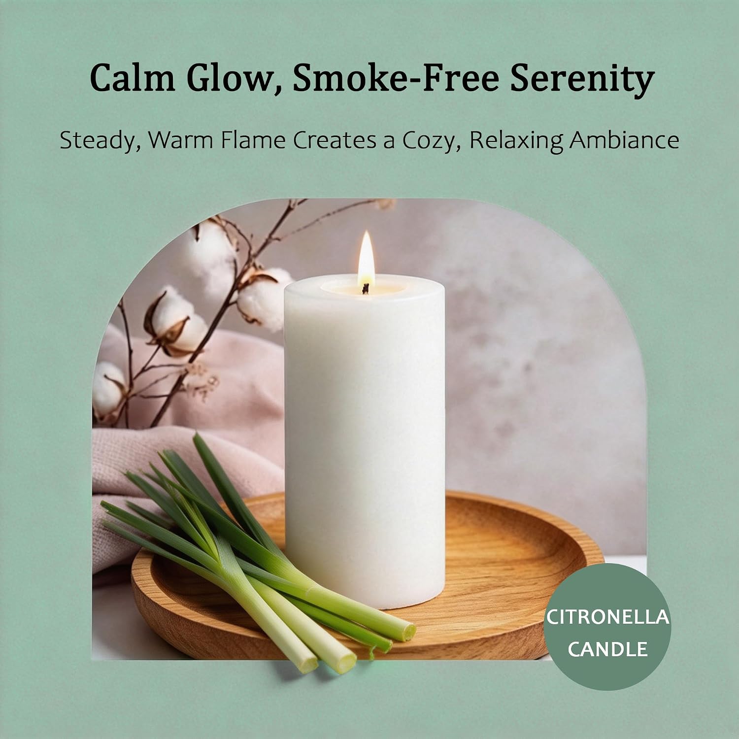 Citronella Candles Outdoor - Set of 4 Citronella Pillar Candles for Patio, Summer Outdoor Candles Bulk for Home, Soy Wax Candle for Garden Camping Party Yard Balcony,Wedding Decoration Candle for Home