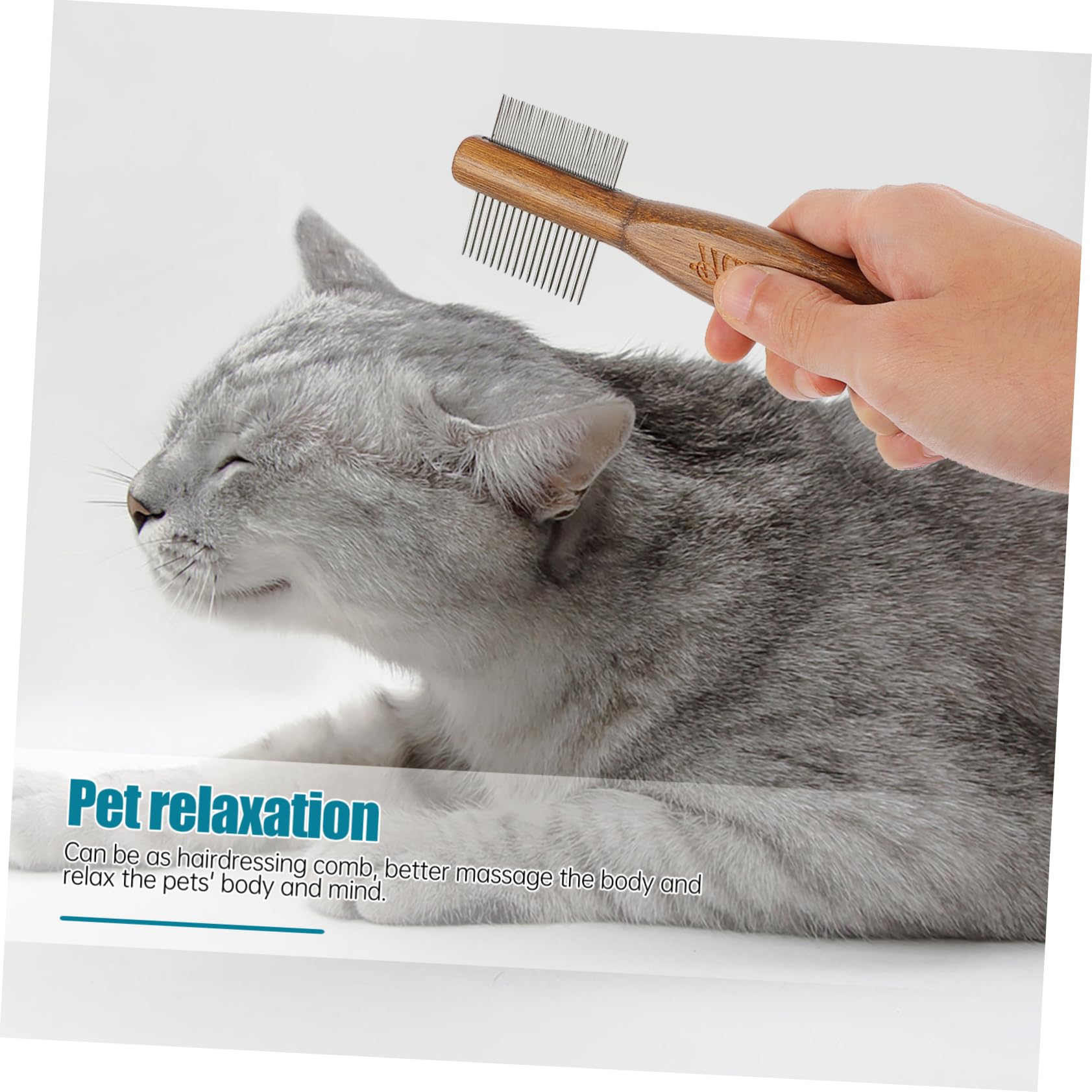 Happyyami 3piezas Peine De Mascotas Para Perros y Gatos Cepillo Deshedding De Doble Mango Ergonómico Herramienta De Cuidado y Limpieza Para Eliminar Pelo Muerto y Flotante