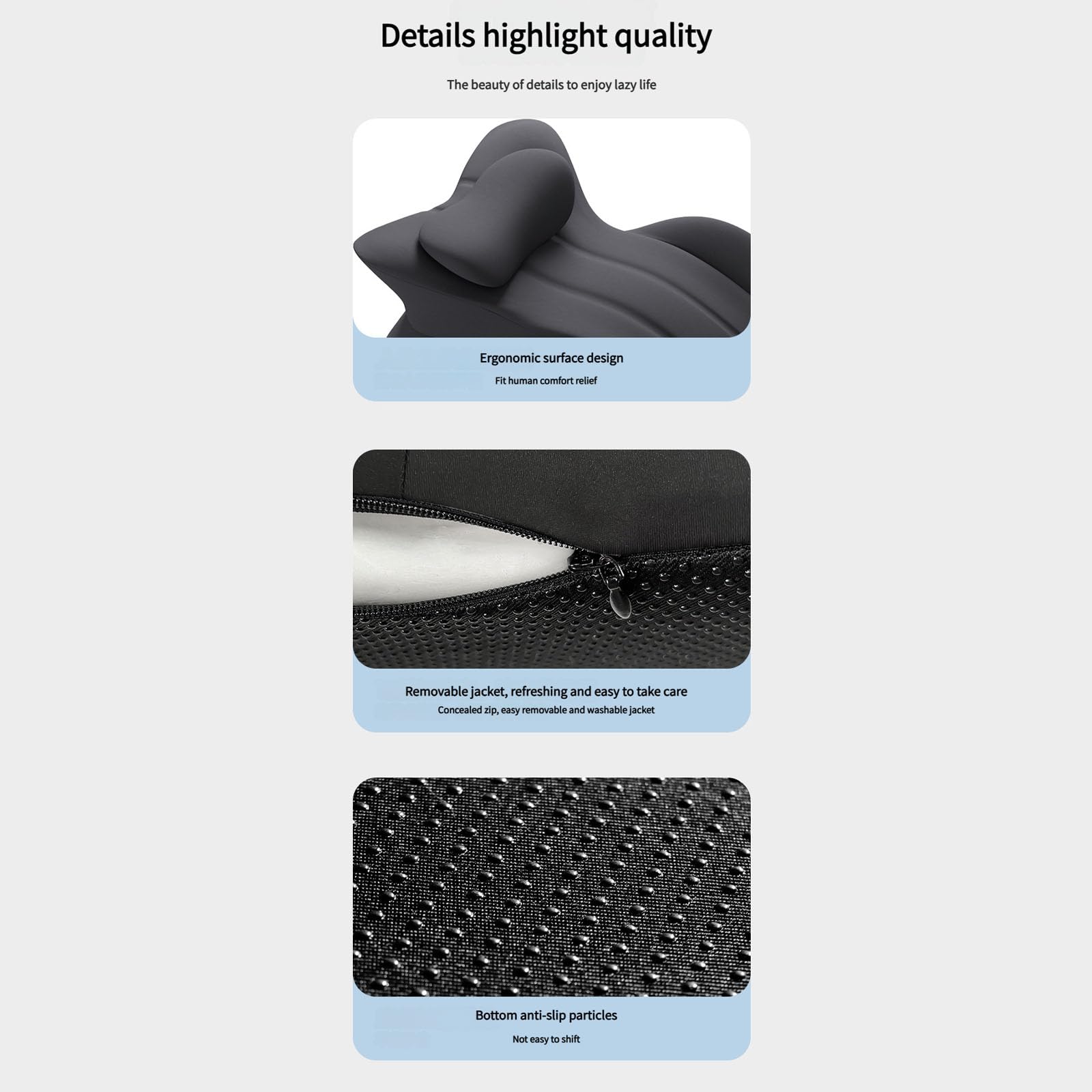 Cuscino rinfrescante in gel per chi dorme sulla schiena, traspirante, sfoderabile e lavabile, cuscino da lettura in memory foam per il relax diurno
