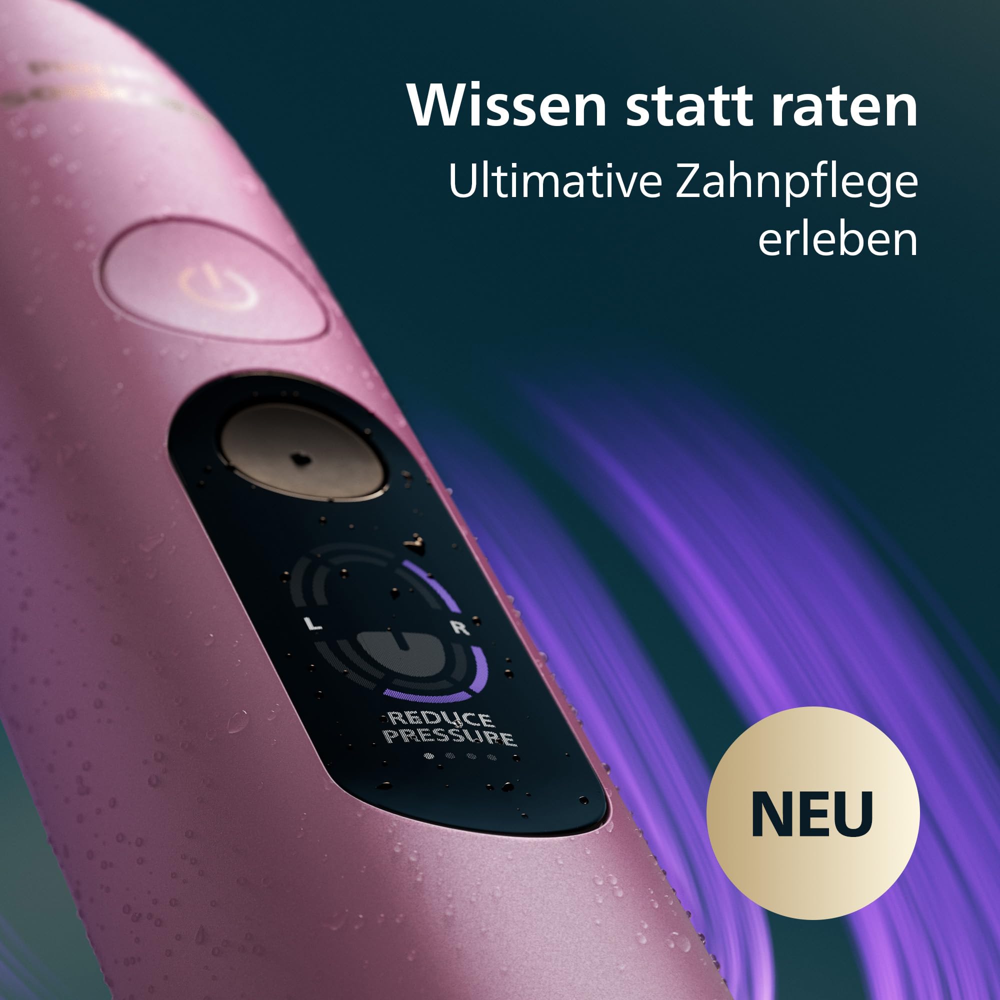 Philips Sonicare Next-Generation DiamondClean 8000 elektrische Zahnbürste - mit intelligenter Andruckkontrolle und 15 Einstellungen, Zartrosa, HX8311/15
