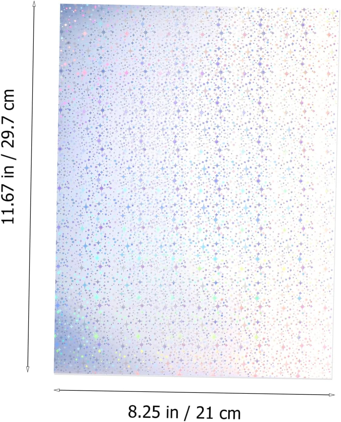 SHOWERORO 20 Sheets Shiny Adhesive Holographic Sticker Paper Sheets Multi-use for Crafts Decorations