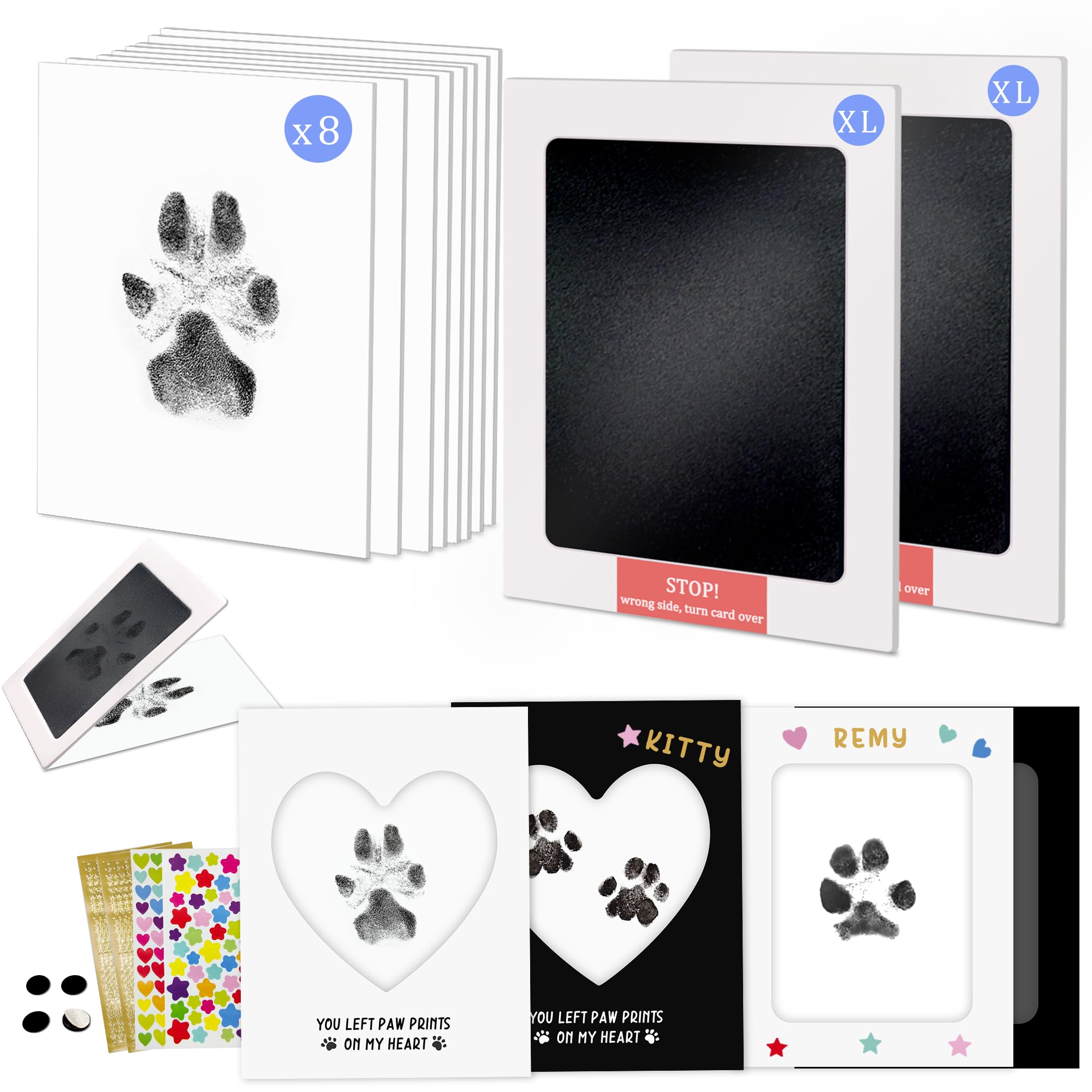 MYPAWLETS Paw Print Kit,Clean Touch/Inkless Ink Pad for Dog/Cat Pawprints,Paw Print Stamp Pad for Dogs,Dog Paw/Nose Print Kit Keepsake,Pet Paw Print