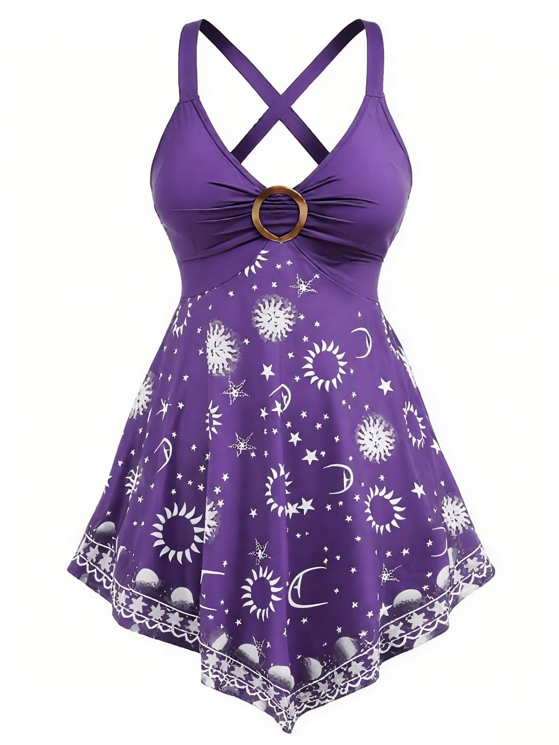 Robe violette Saodimallsu S au design fluide et raffiné - 2