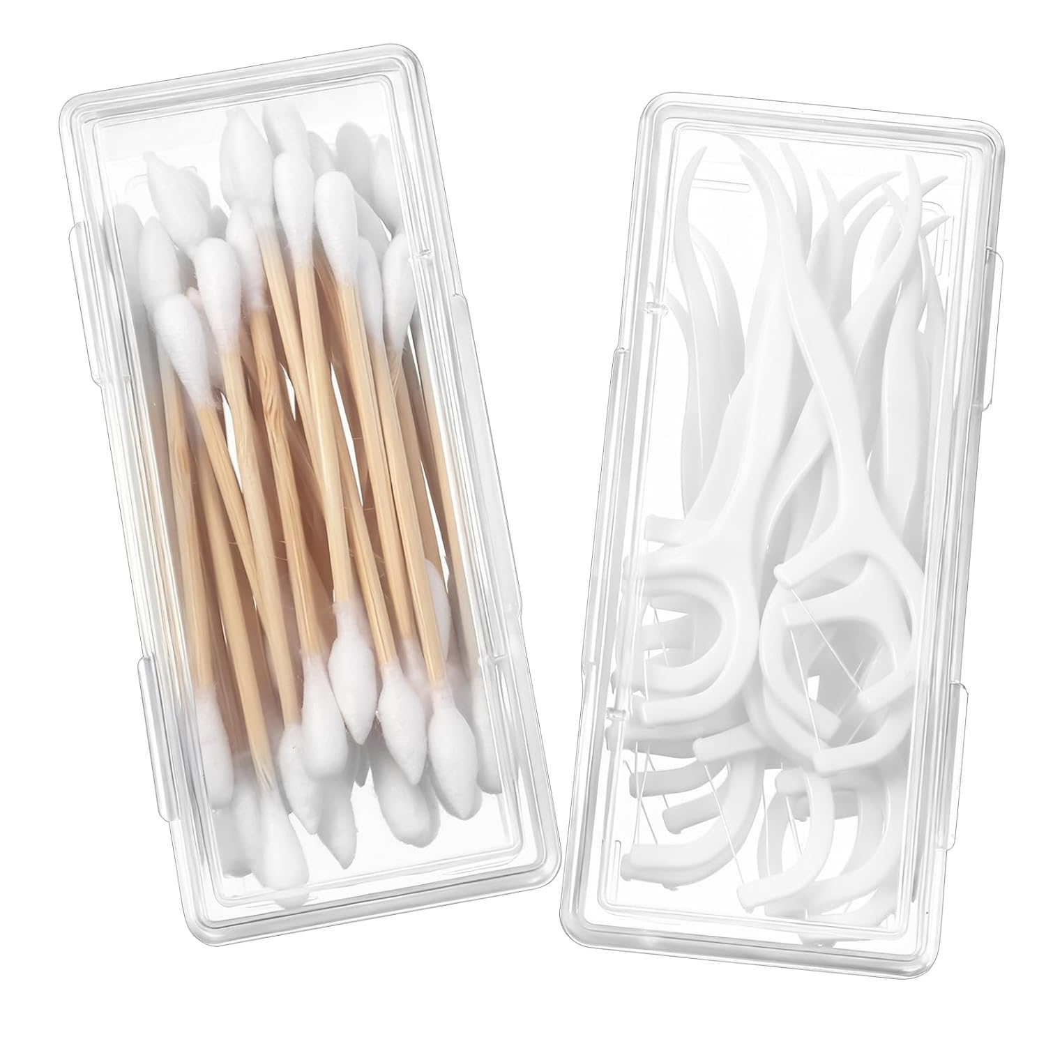 2PCS Cotton Swab Holder for Travel Floss Picks Case Portable Small Dental Floss Holders Cotton Swab Boxs Travel