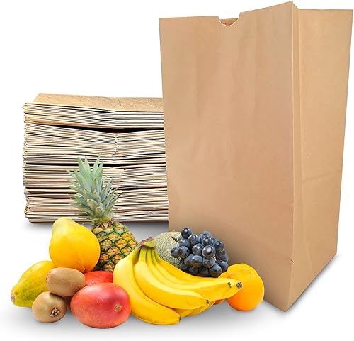 Miniatura 9 de PrimeSaver Bolsas de papel para comestibles  Bolsas de papel marrón para comestibles de 12 x 7 x 17  Bolsas de compras pesadas de papel kraft