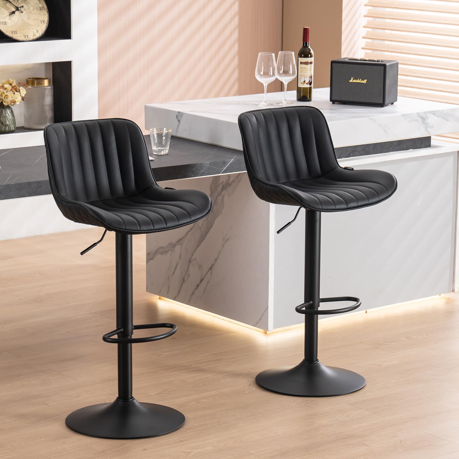 Amazon｜YOUNUOKE カウンターチェア 2脚セット 回転 昇降 バーチェア  