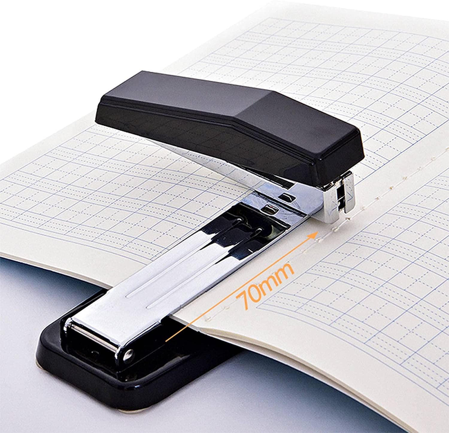 Cucitrice per Casa Ufficio 360 GRADIT Rotante PLACILER Head Desktop Staplerwith Staples Sharp Chiselfor Office School Home Accessori per Scrivania(C)