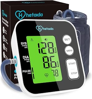 Blood Pressure Monitor, Upper Arm Blood Pressure Machine for Home Use, Digital Talking BP Monitor with 2x99 Readings Memory Adjustable Cuff 8.7"-16.5" Large LCD Backlit Display