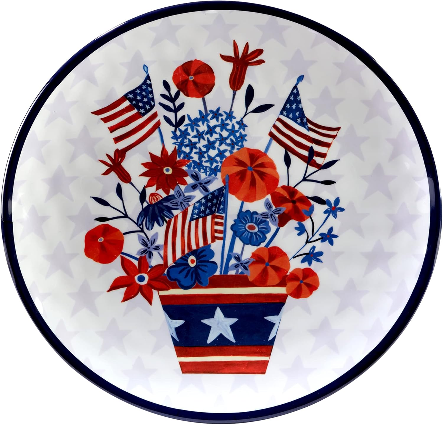 Certified International Stars & Stripes Melamine Round Platter 14-inch Diamter