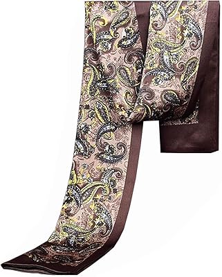 XUYUZUAU 100 Silk Scarves for Men Fashion Neck Scarf Double Layer Smooth Business Casual Formal Paisely Pattern