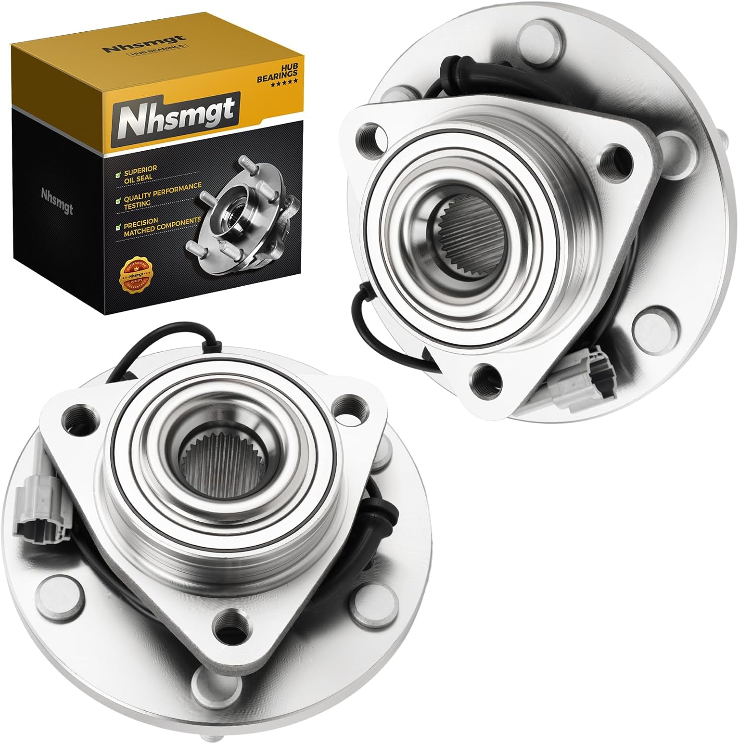 515066 Pair Front Wheel Bearing and Hub Assembly Fit for Infiniti QX56 2004-2007, for Nissan Armada 2005-2007, for Pathfinder 2004, for Titan 2004-2007, with ABS 6Lugs, 2pcs