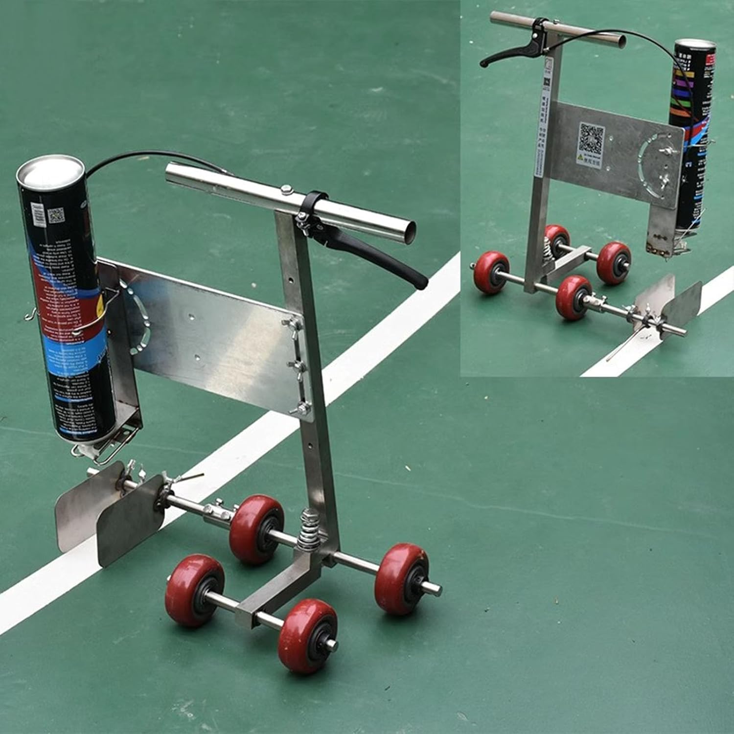 Parking Lot Paint Striping Machine, Professional Line Marking Machine Kit Road Striping Paint Machine for Marking Parking Spaces, Track, Playing Field, Workshops