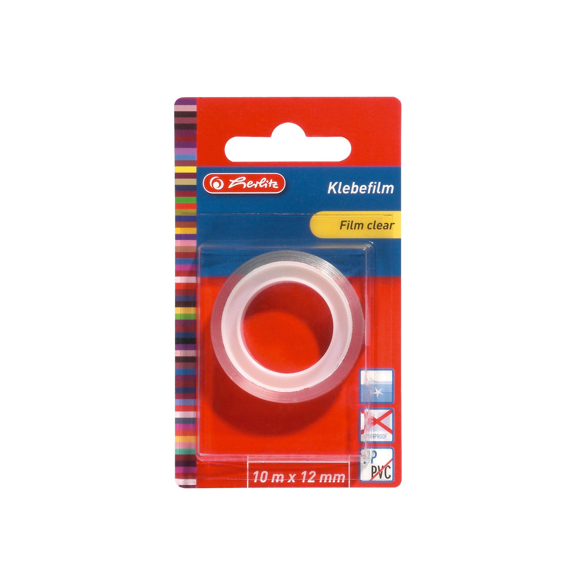 Herlitz 10410413 Adhesive Film 10 m x 12 mm, Pack of 1, Transparent