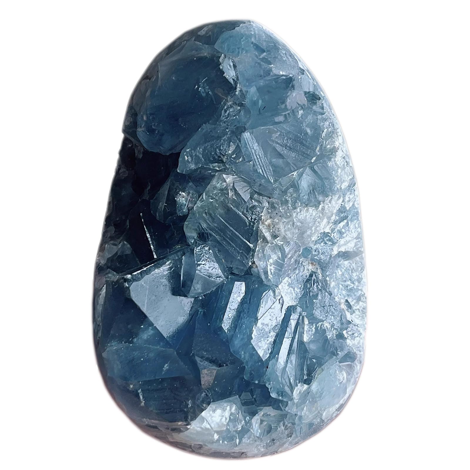 GPDNBIEU Natural quartz, Raw Celestite Crystal Cluster, Blue Rough Rock Druze Geode Reiki Minerals Specimen, Room Decor