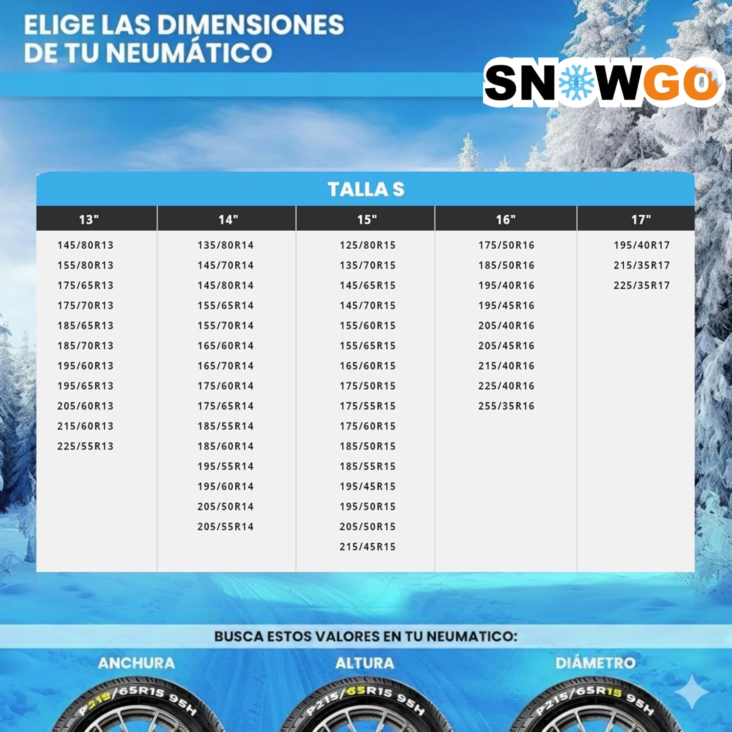 SNOWGO - Juego de 2 Cadenas Textiles para Nieve - Talla XS a XXL - Homologado 16662-1 Europa - Adecuado para vehículos 4x4, vehículos eléctricos, Furgonetas y vehículos comerciales <3,5T. (S) — view 2